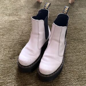 Dr. Martens White Platform Chelsea Boots